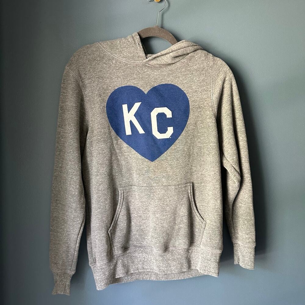 Charlie hustle blue KC‎ heart hoodie